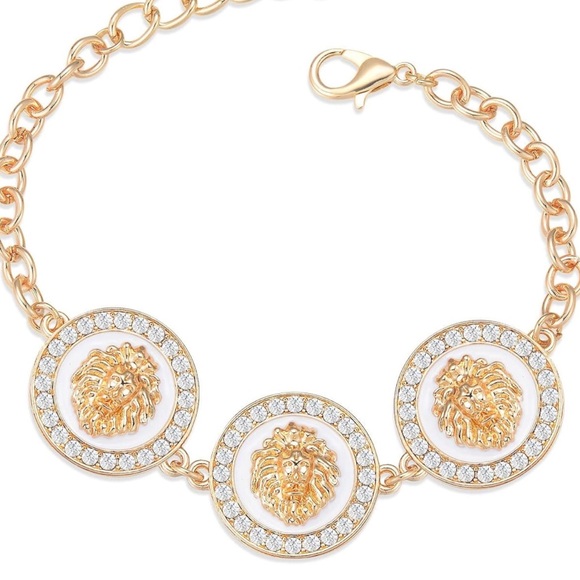 18k Vermeil Luxe Lion Necklace with Versace Vibes - Picture 1 of 5